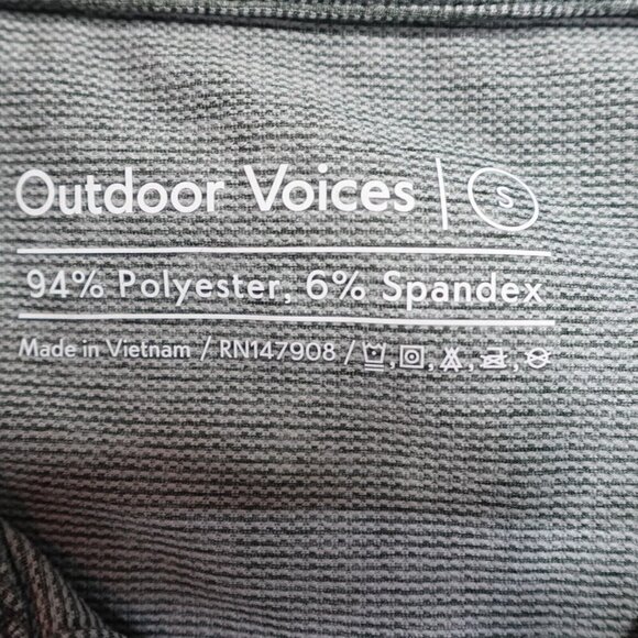 Outdoor Voices Polo Shirt Small Green Microcheck Performance - Picture 3 of 6